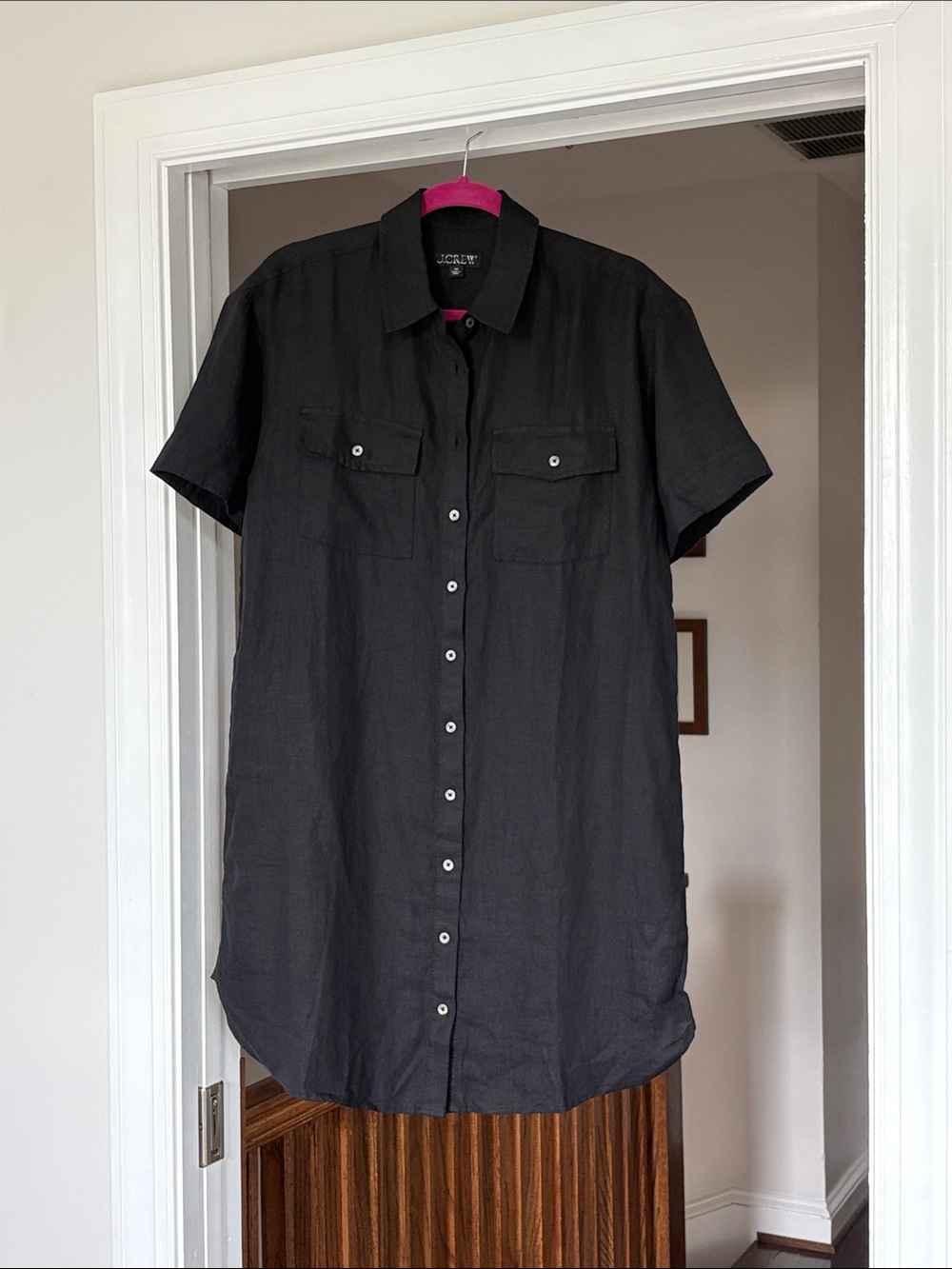 J. Crew Linen Utility Shirt Dress, XS